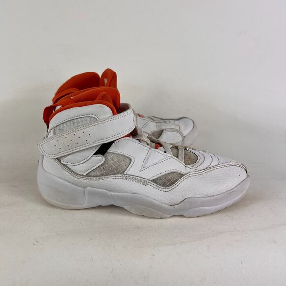 Nike Jumpman Two Trey youth kids boys size 13 c orange white leather sneakers - Picture 2 of 10